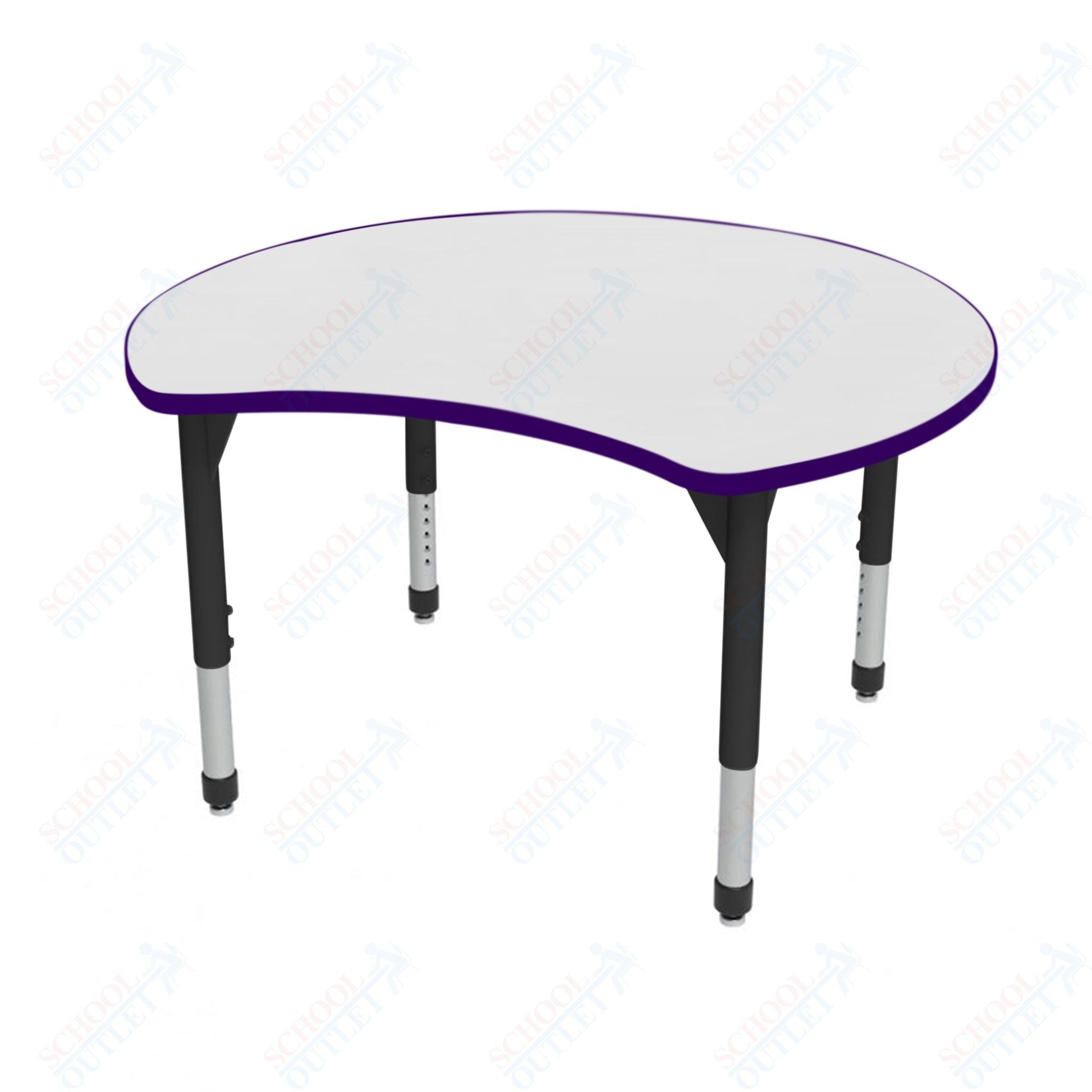 Marco Premier Series 48" Scoop Activity Table w/ Dry Erase Top Adj Height 21" - 31" (43 - 2296 - DB) - SchoolOutlet