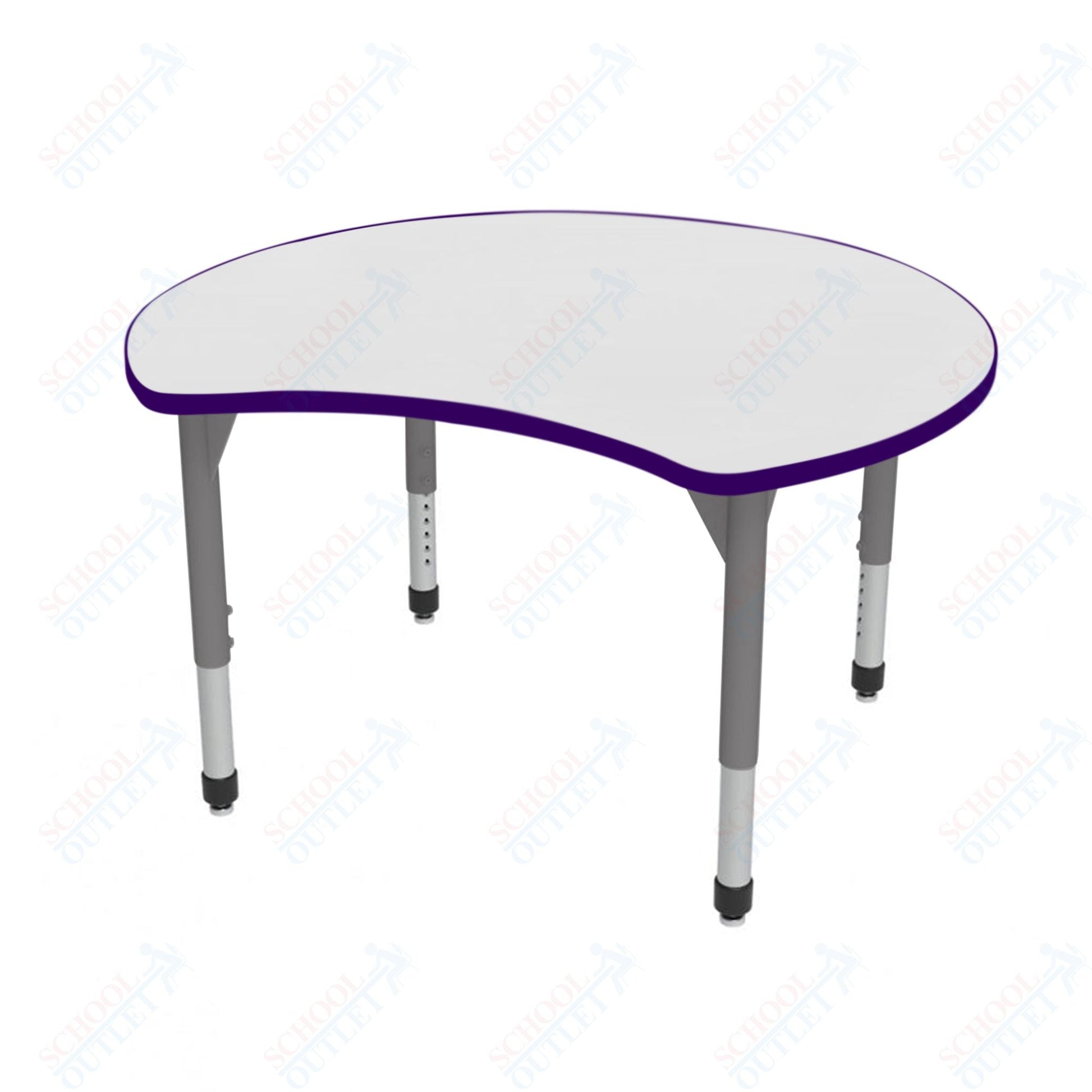 Marco Premier Series 48" Scoop Activity Table w/ Dry Erase Top Adj Height 21" - 31" (43 - 2296 - DB) - SchoolOutlet