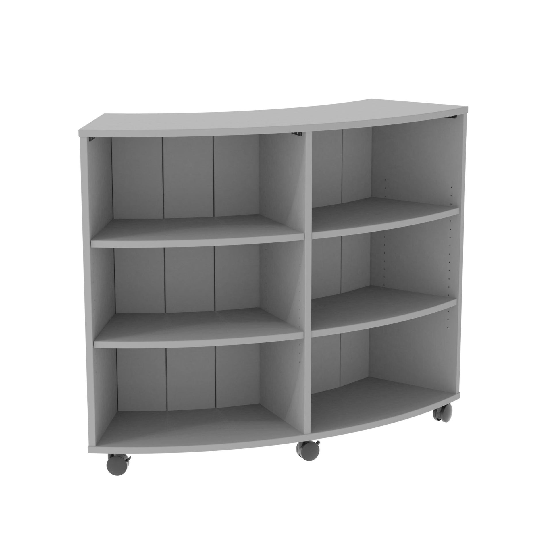 Marco 3500 Series Curved Single Sided 6 Shelves Mobile Bookcase with 4 Adjustable Shelves - 42"H (4660 - 604217A0) - SchoolOutlet