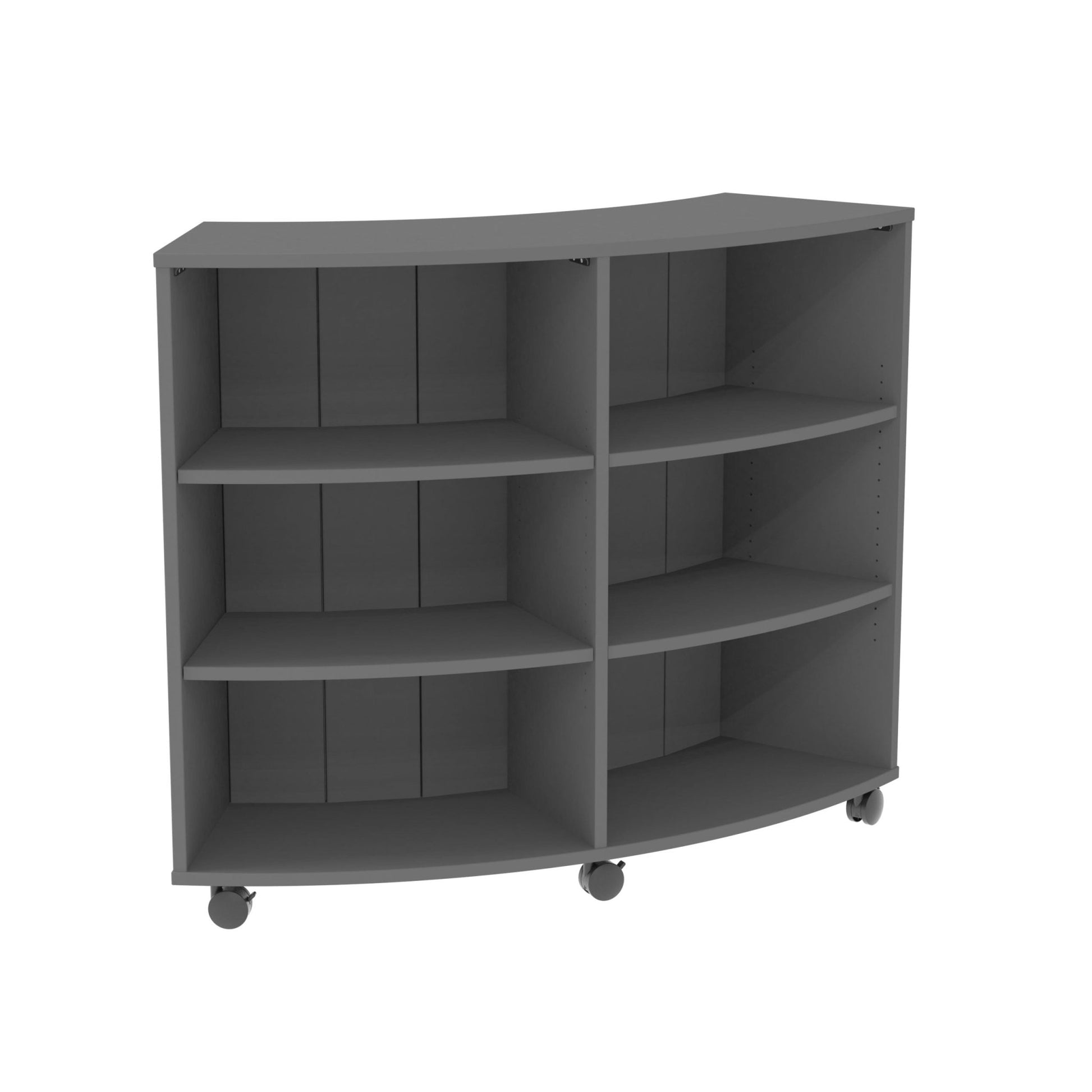 Marco 3500 Series Curved Single Sided 6 Shelves Mobile Bookcase with 4 Adjustable Shelves - 42"H (4660 - 604217A0) - SchoolOutlet