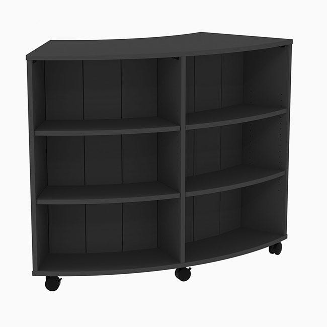 Marco 3500 Series Curved Single Sided 6 Shelves Mobile Bookcase with 4 Adjustable Shelves - 42"H (4660 - 604217A0) - SchoolOutlet