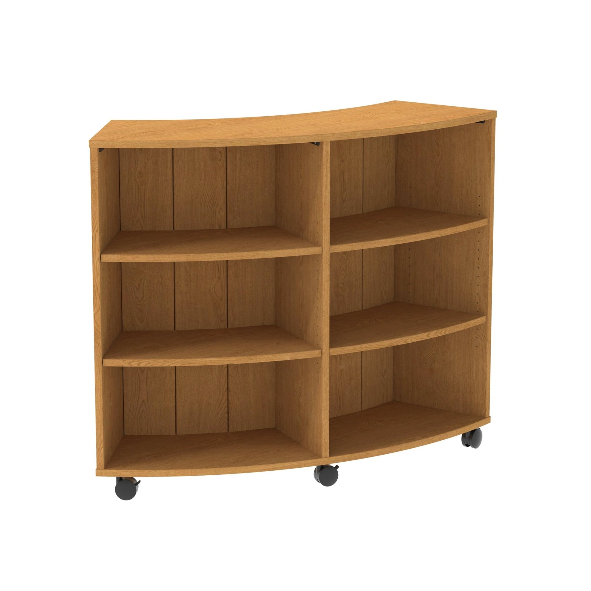 Marco 3500 Series Curved Single Sided 6 Shelves Mobile Bookcase with 4 Adjustable Shelves - 42"H (4660 - 604217A0) - SchoolOutlet