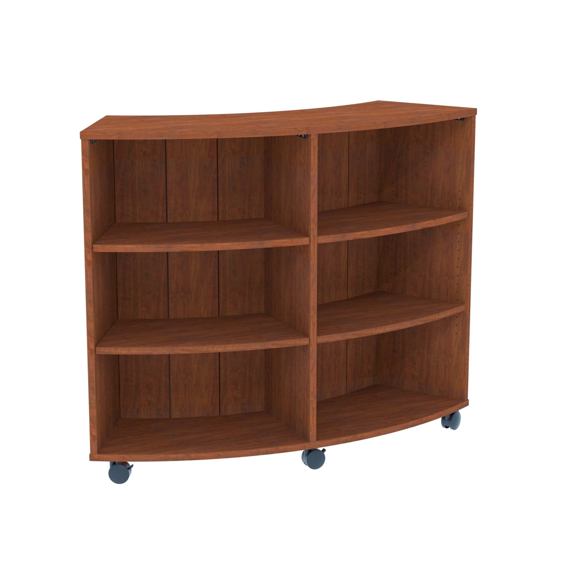Marco 3500 Series Curved Single Sided 6 Shelves Mobile Bookcase with 4 Adjustable Shelves - 42"H (4660 - 604217A0) - SchoolOutlet
