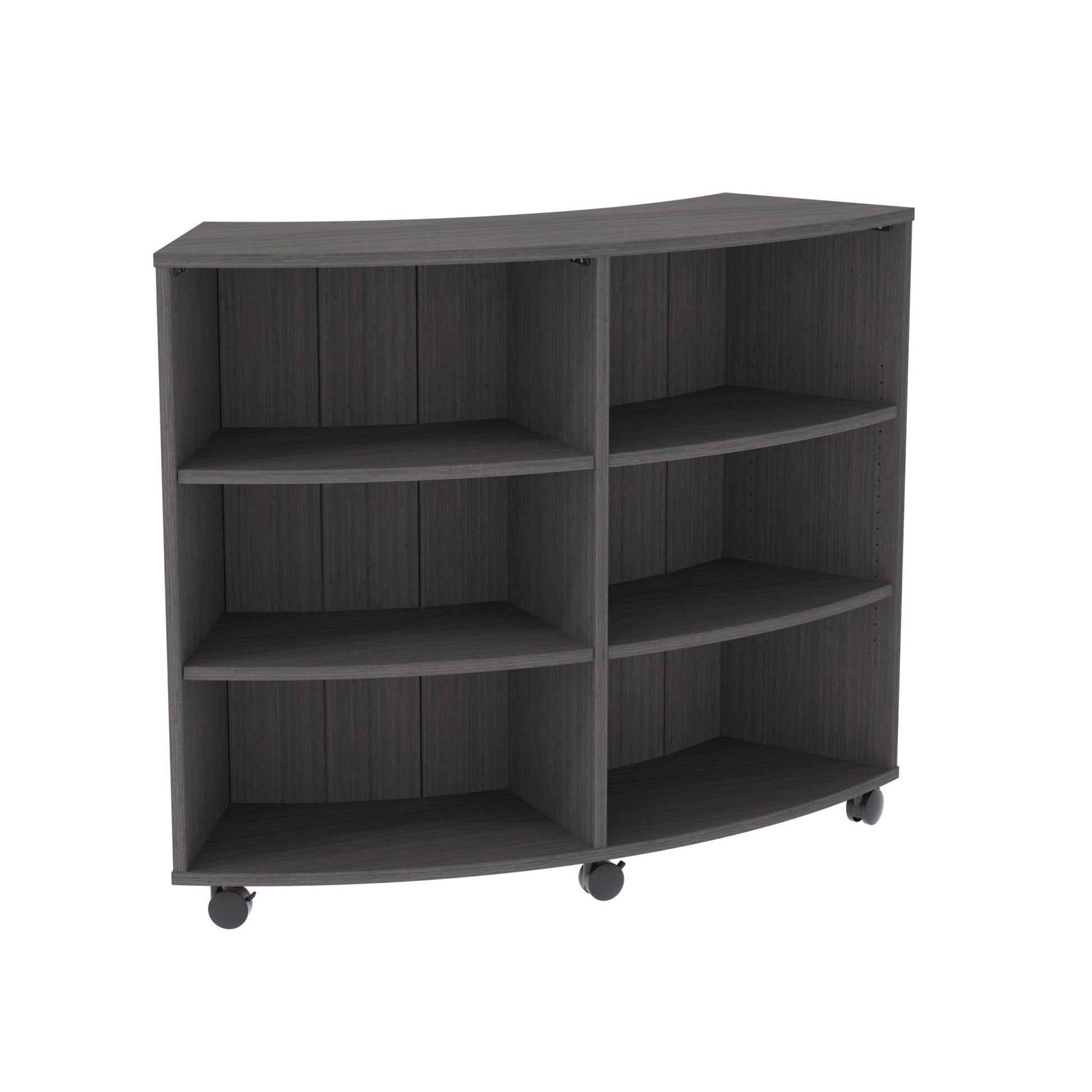 Marco 3500 Series Curved Single Sided 6 Shelves Mobile Bookcase with 4 Adjustable Shelves - 42"H (4660 - 604217A0) - SchoolOutlet