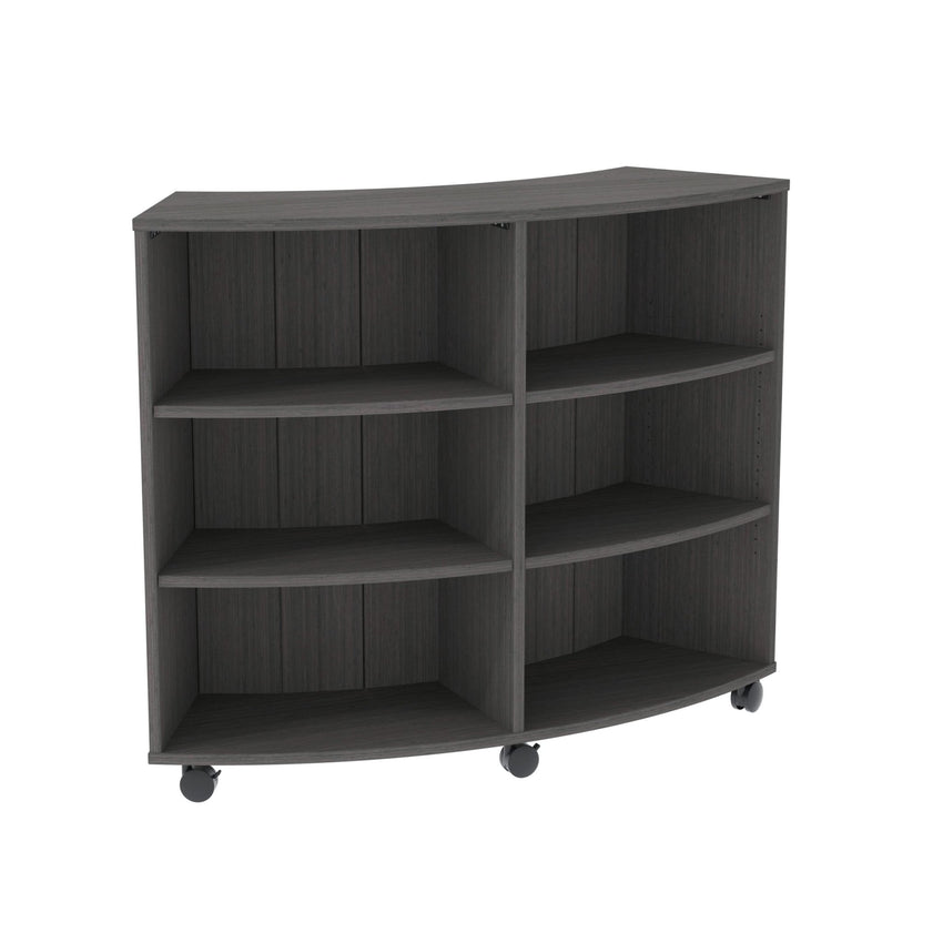 Marco 3500 Series Curved Single Sided 6 Shelves Mobile Bookcase with 4 Adjustable Shelves - 42"H (4660 - 604217A0) - SchoolOutlet