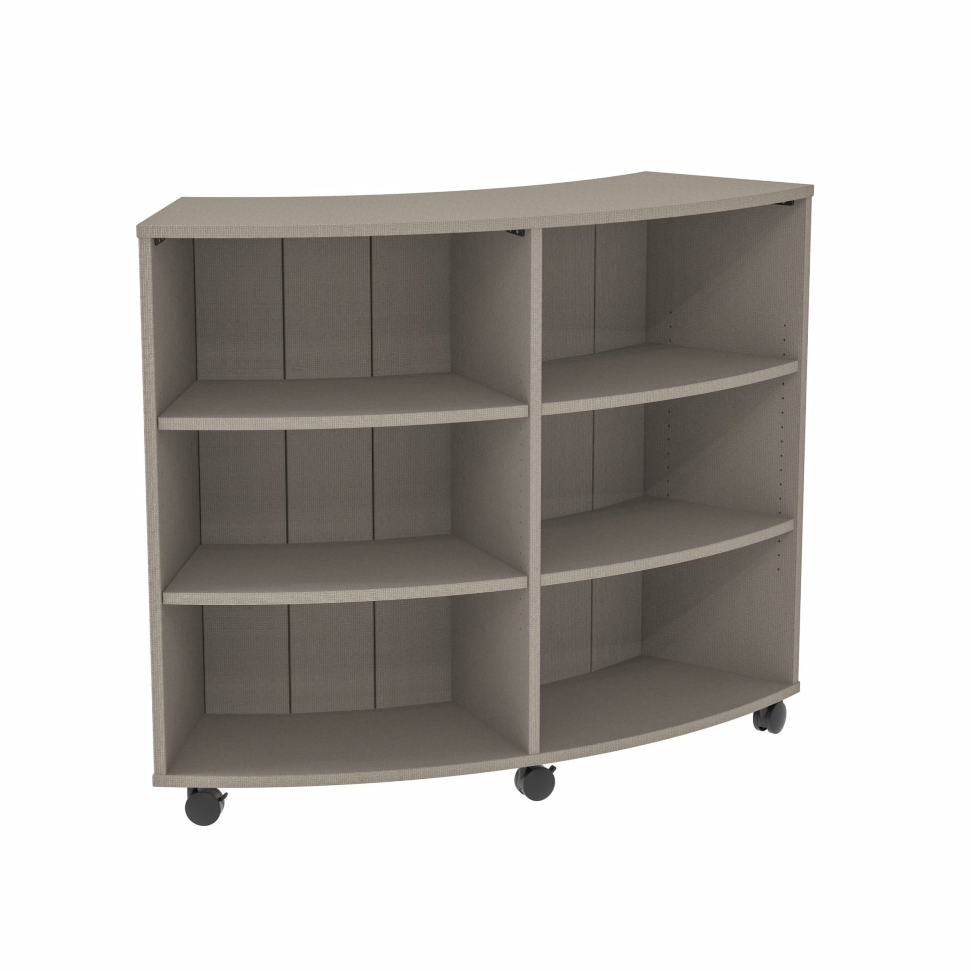 Marco 3500 Series Curved Single Sided 6 Shelves Mobile Bookcase with 4 Adjustable Shelves - 42"H (4660 - 604217A0) - SchoolOutlet