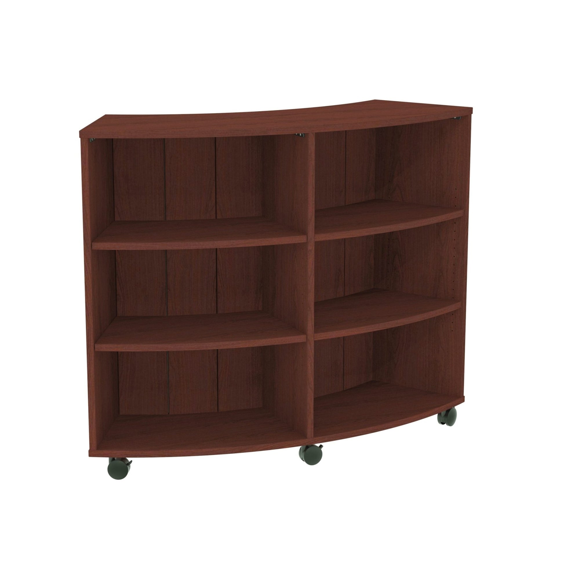 Marco 3500 Series Curved Single Sided 6 Shelves Mobile Bookcase with 4 Adjustable Shelves - 42"H (4660 - 604217A0) - SchoolOutlet