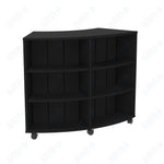 Marco 3500 Series Curved Double Sided 8 Shelves Mobile Bookcase with 4 Adjustable Shelves - 36