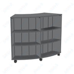 Marco 3500 Series Curved Double Sided 8 Shelves Mobile Bookcase with 4 Adjustable Shelves - 36