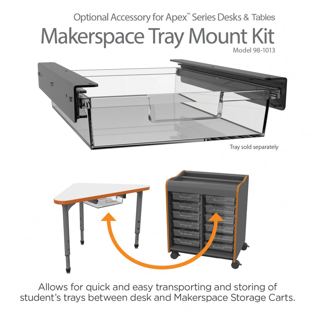 Marco Makerspace Tray Mount Kit for Apex Desk and Storage Carts (98 - 1013) - SchoolOutlet