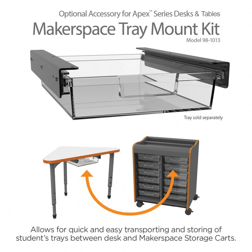 Marco Makerspace Tray Mount Kit for Apex Desk and Storage Carts (98 - 1013) - SchoolOutlet