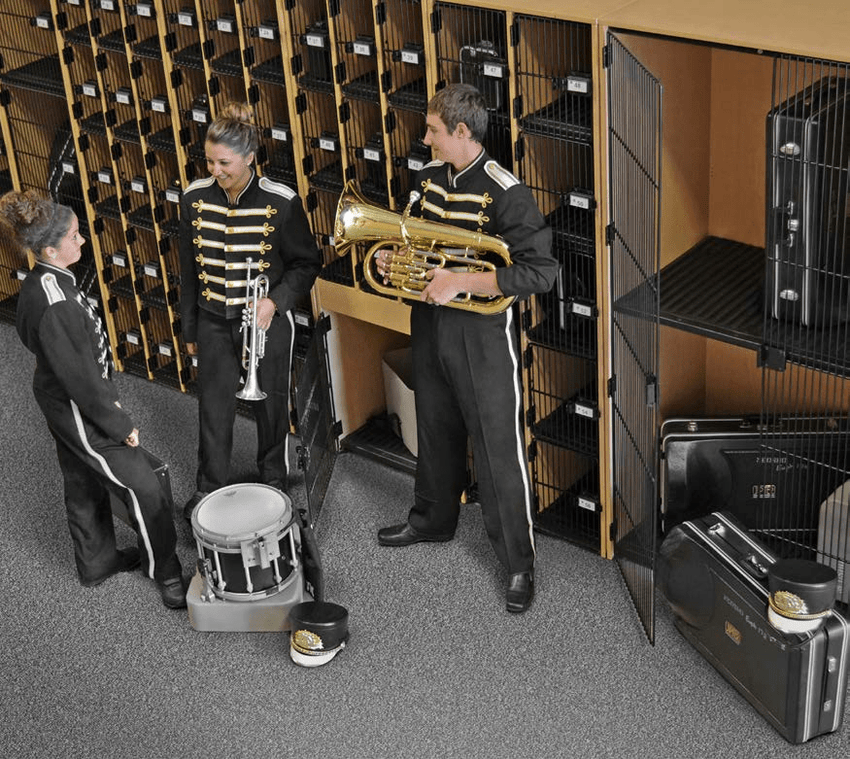 Marco Band - Stor Collection 4 Small/1 Large Compartment 29" Deep Instrument Storage Cabinet 68"H (BS136) - SchoolOutlet