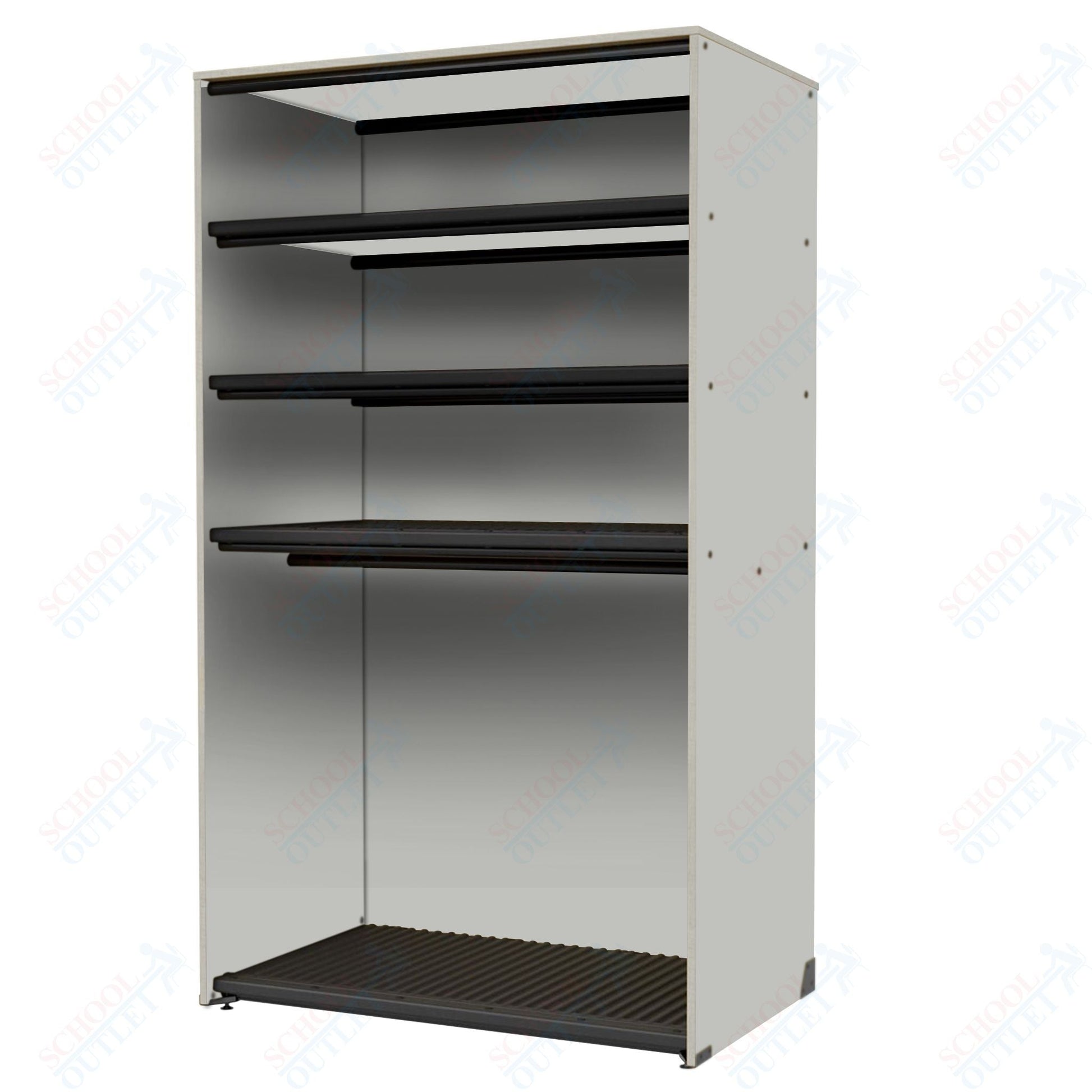 Marco Band - Stor Collection Storage Cabinet with 3 Shelves & Rod Holds 20 uniforms and 24 hats 48"W x 84"H x 29.25"D (BS207) - SchoolOutlet