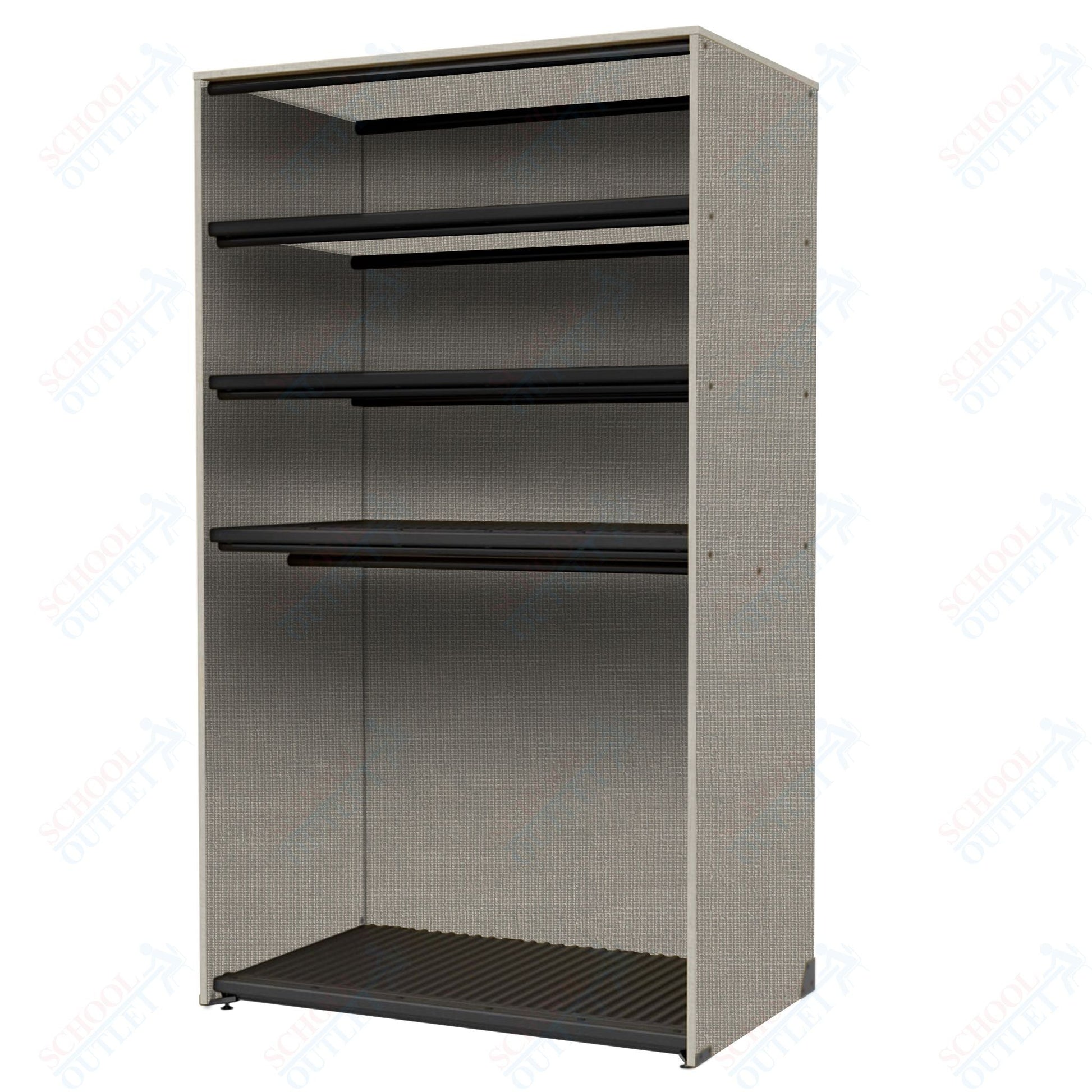 Marco Band - Stor Collection Storage Cabinet with 3 Shelves & Rod Holds 20 uniforms and 24 hats 48"W x 84"H x 29.25"D (BS207) - SchoolOutlet