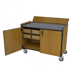 Marco Band-Stor Mobile Percussion Workstation with Locking Doors, 8 Plastic Trays - 36.5"H x 48"W x 26"D (BS300-1)