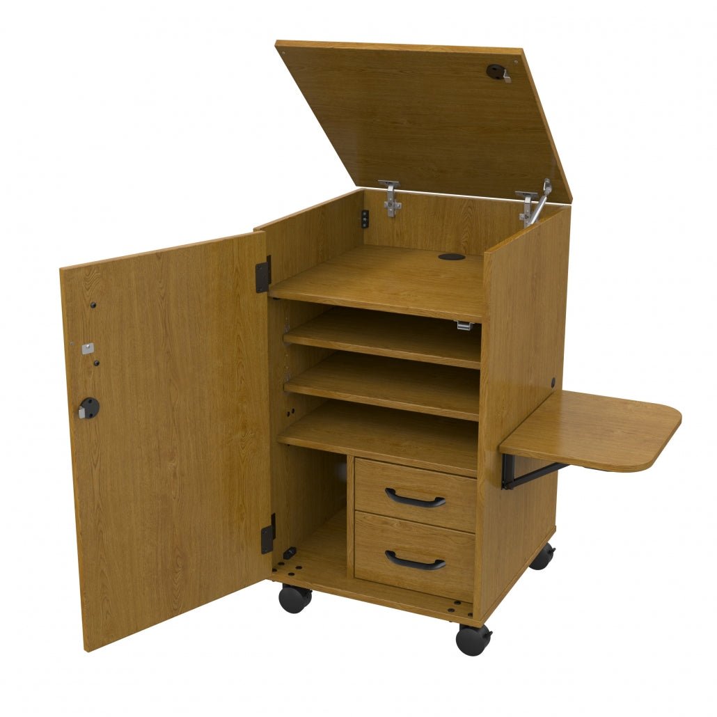 Marco Band - Stor Mobile Stereo Cabinet, 2 Shelves, 2 Locking Doors - 40"H x 25"W x 25"D (BS310 - 0) - SchoolOutlet