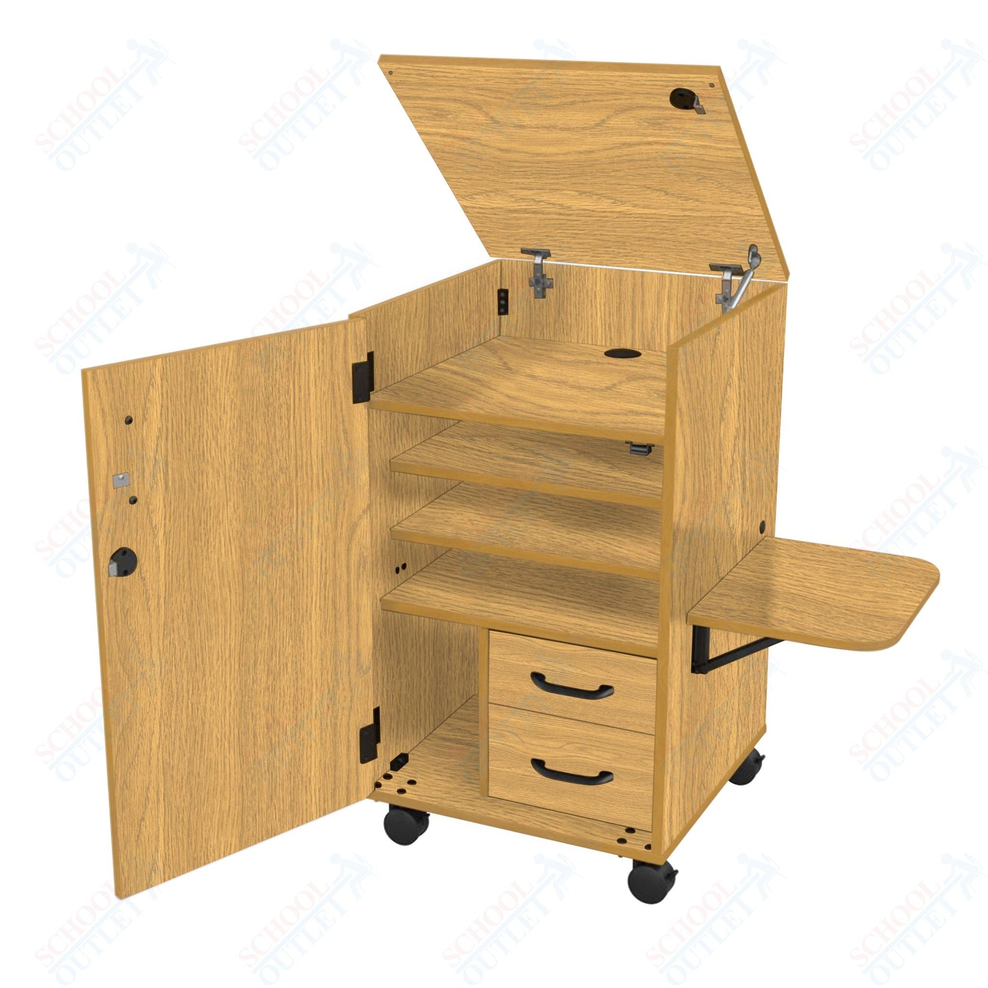 Marco Band - Stor Mobile Stereo Cabinet, 2 Shelves, 2 Locking Doors - 40"H x 25"W x 25"D (BS310 - 0) - SchoolOutlet