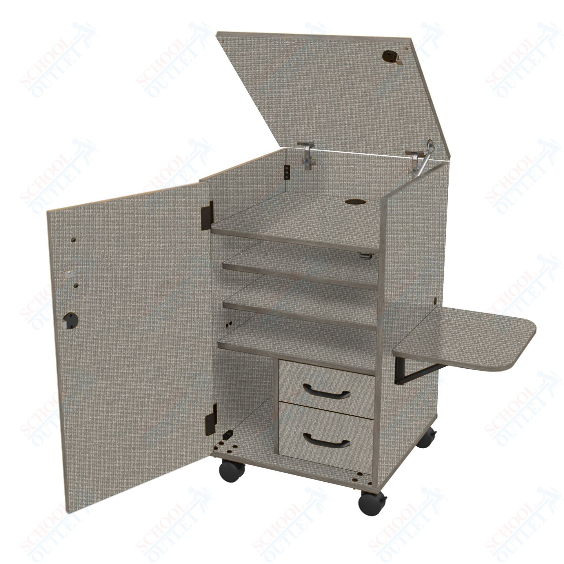 Marco Band - Stor Mobile Stereo Cabinet, 2 Shelves, 2 Locking Doors - 40"H x 25"W x 25"D (BS310 - 0) - SchoolOutlet