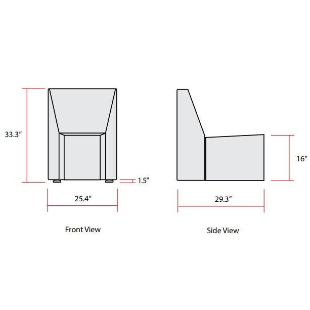 Marco Sonik Soft Seating 25.4" W Inner Wedge Chair - 16" Seat Height (LF1022 - G1) - SchoolOutlet