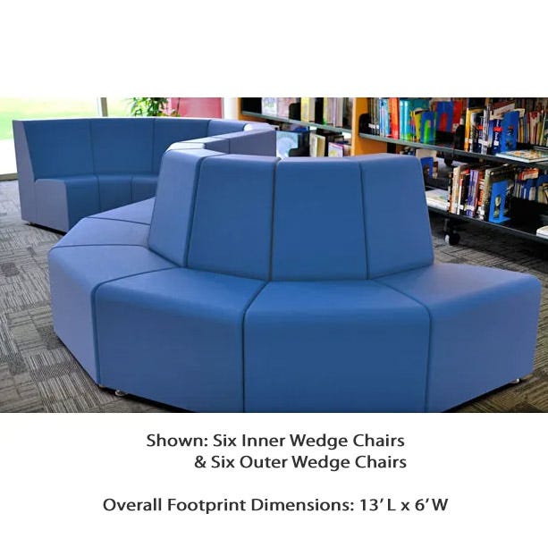 Marco Sonik Soft Seating 25.4" W Inner Wedge Chair - 16" Seat Height (LF1022 - G1) - SchoolOutlet