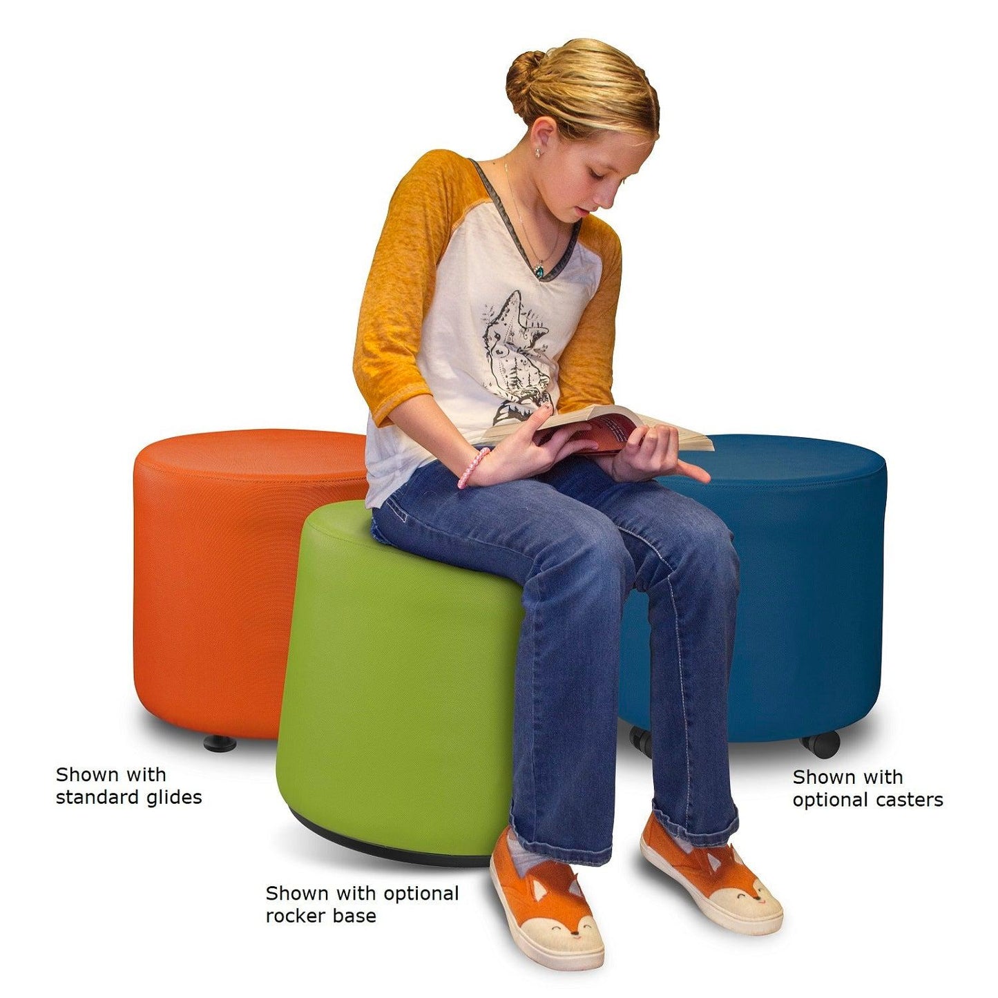 Marco Sonik Ottoman Soft Seating Round Wobble Stool 18" Seat Height (LF1511 - G1) - SchoolOutlet