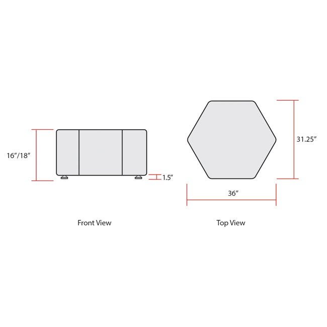 Marco Sonik Soft Seating Hexagon Bench 18" Seat Height (LF1531 - G1) - SchoolOutlet
