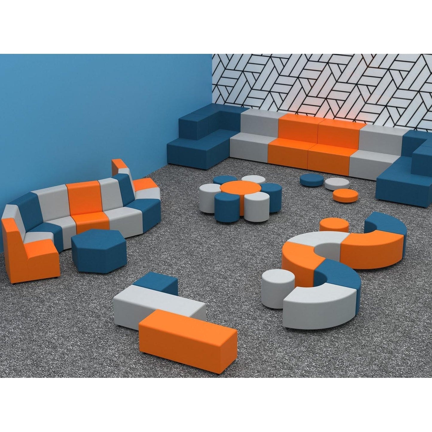 Marco Sonik Soft Seating Petal Stool - 18" W x 18" H (LF1541 - G1) - SchoolOutlet