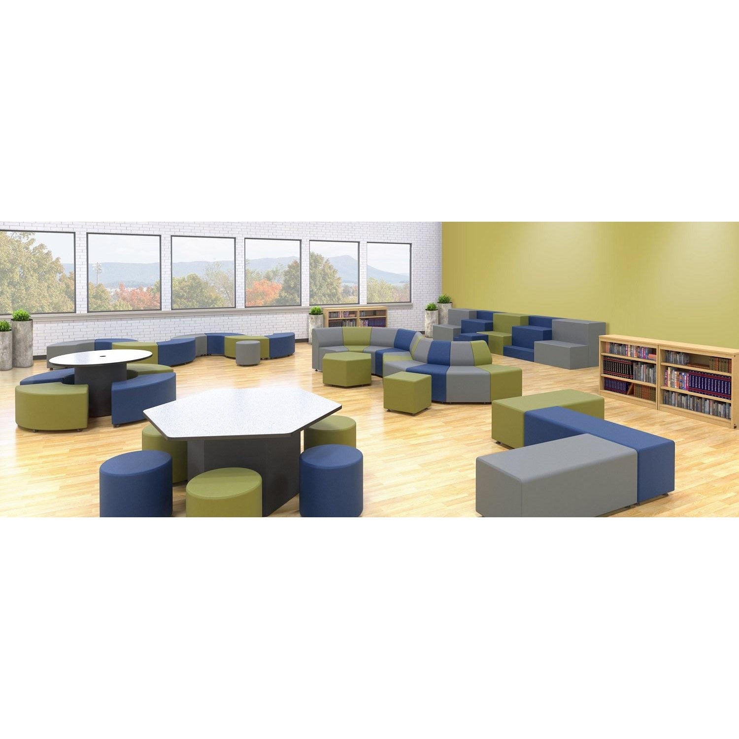 Marco Sonik Soft Seating Petal Stool - 18" W x 18" H (LF1541 - G1) - SchoolOutlet