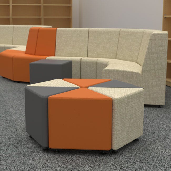 Marco Sonik Soft Seating Triangle Ottoman 16" Seat Height (LF1550 - G1) - SchoolOutlet