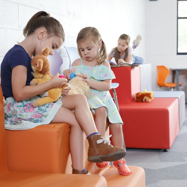 Marco Sonik 2 - Step Tiered Soft Seating Outside Corner 40" W x 34" H (LF1821 - G1) - SchoolOutlet