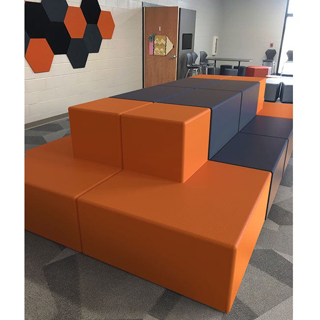 Marco Sonik 2 - Step Tiered Soft Seating Outside Corner 40" W x 34" H (LF1821 - G1) - SchoolOutlet