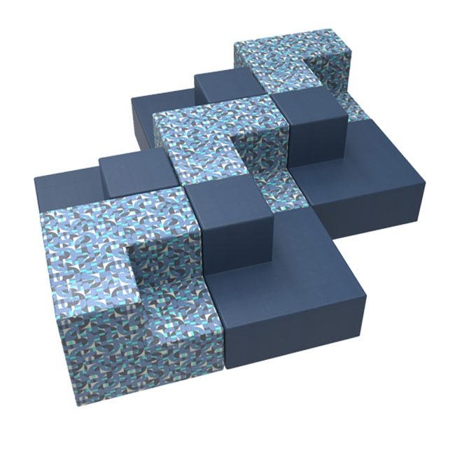 Marco Sonik 2 - Step Tiered Soft Seating Outside Corner 40" W x 34" H (LF1821 - G1) - SchoolOutlet