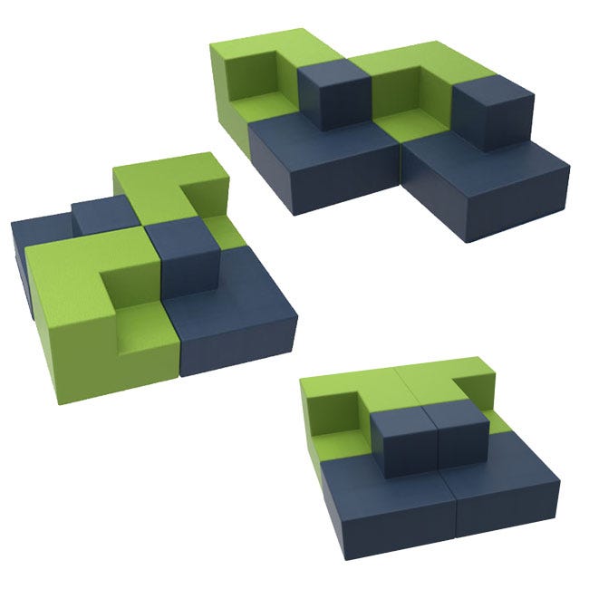 Marco Sonik 2 - Step Tiered Soft Seating Outside Corner 40" W x 34" H (LF1821 - G1) - SchoolOutlet