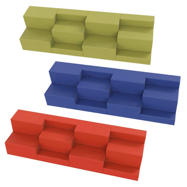 Marco Sonik 3 - Step Tiered Soft Seating 36" W x 34" H (LF1910 - G1) - SchoolOutlet