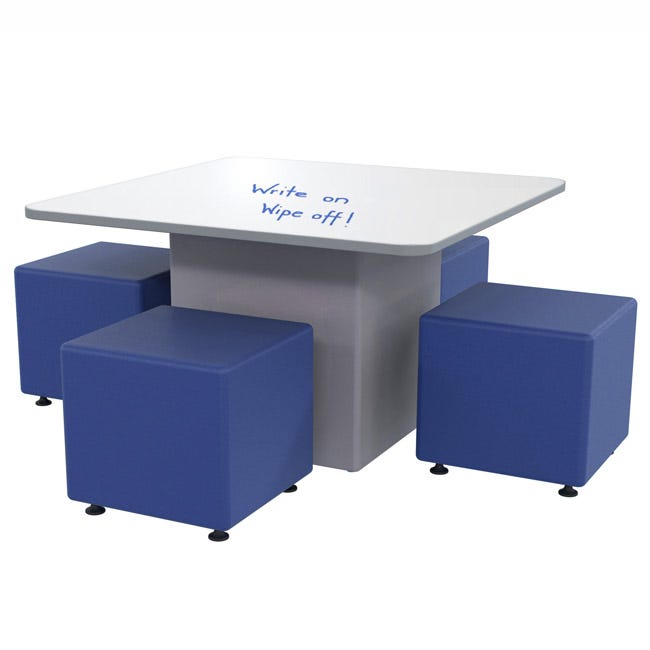 Marco Sonik Series Padded Base Square Dry Erase Table 29" height (LF2616 - G1 - DB) - SchoolOutlet