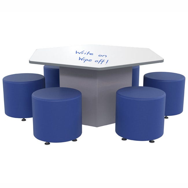 Marco Sonik Series Padded Base Hexagon Dry Erase Table 29" height (LF2653 - G1 - DB) - SchoolOutlet