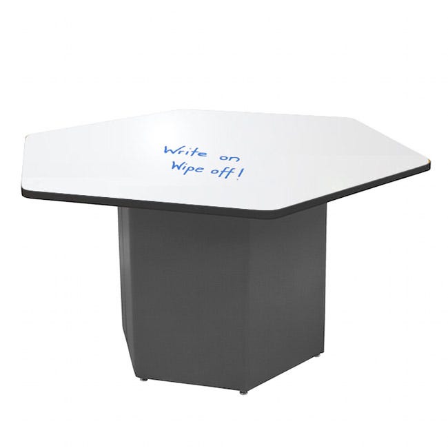 Marco Sonik Series Padded Base Hexagon Dry Erase Table 29" height (LF2653 - G1 - DB) - SchoolOutlet