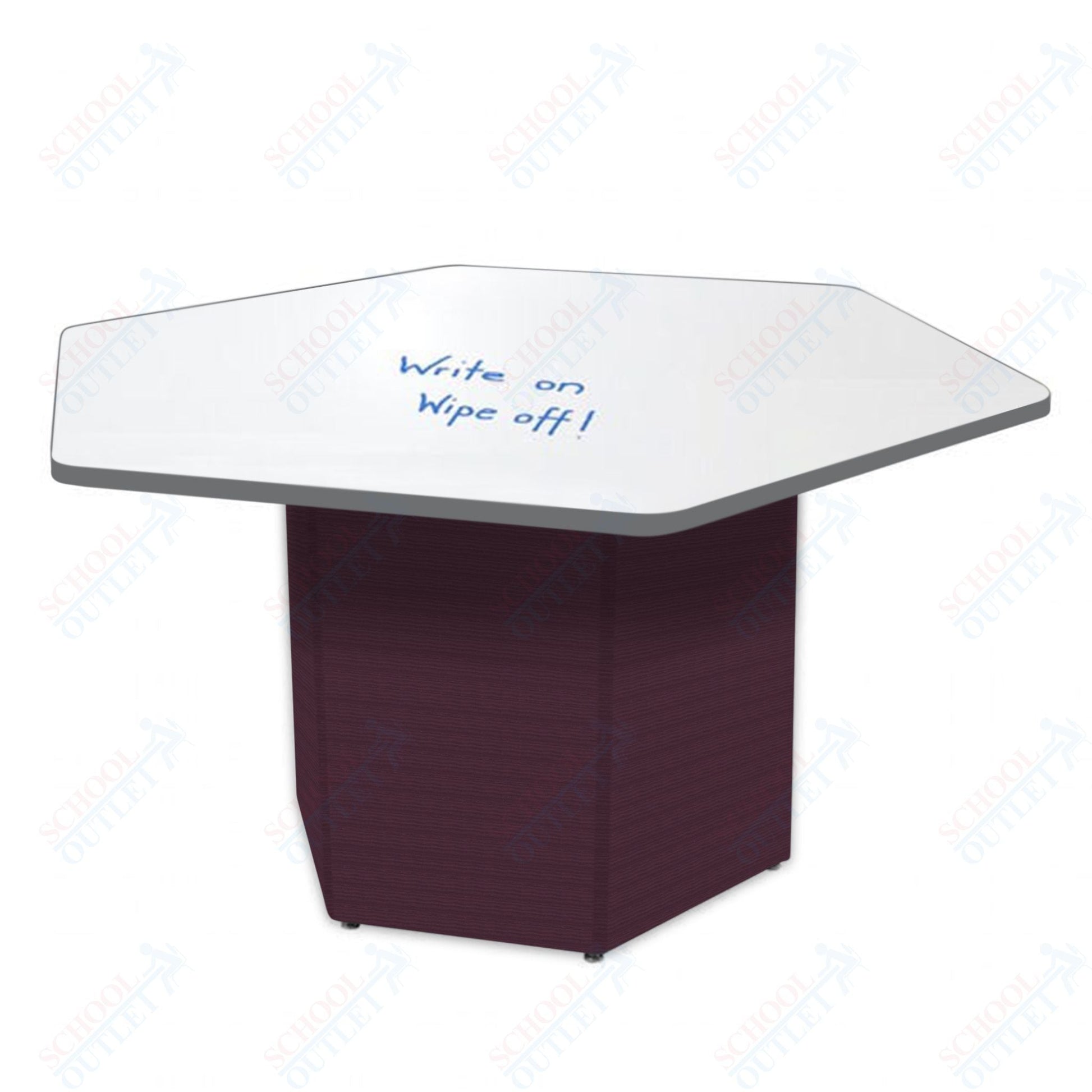 Marco Sonik Series Padded Base Hexagon Dry Erase Table 29" height (LF2653 - G1 - DB) - SchoolOutlet