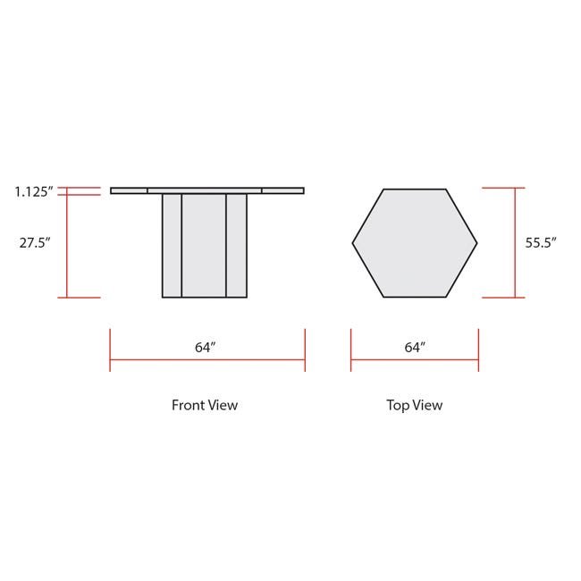 Marco Sonik Series Padded Base Hexagon Table 26" height (LF2653 - G1 - MA) - SchoolOutlet