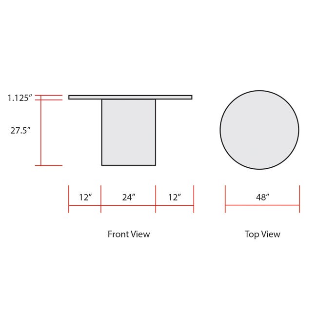 Marco Sonik Series 48" Padded Base Round Table 26" height (LF2666 - G1 - MA) - SchoolOutlet