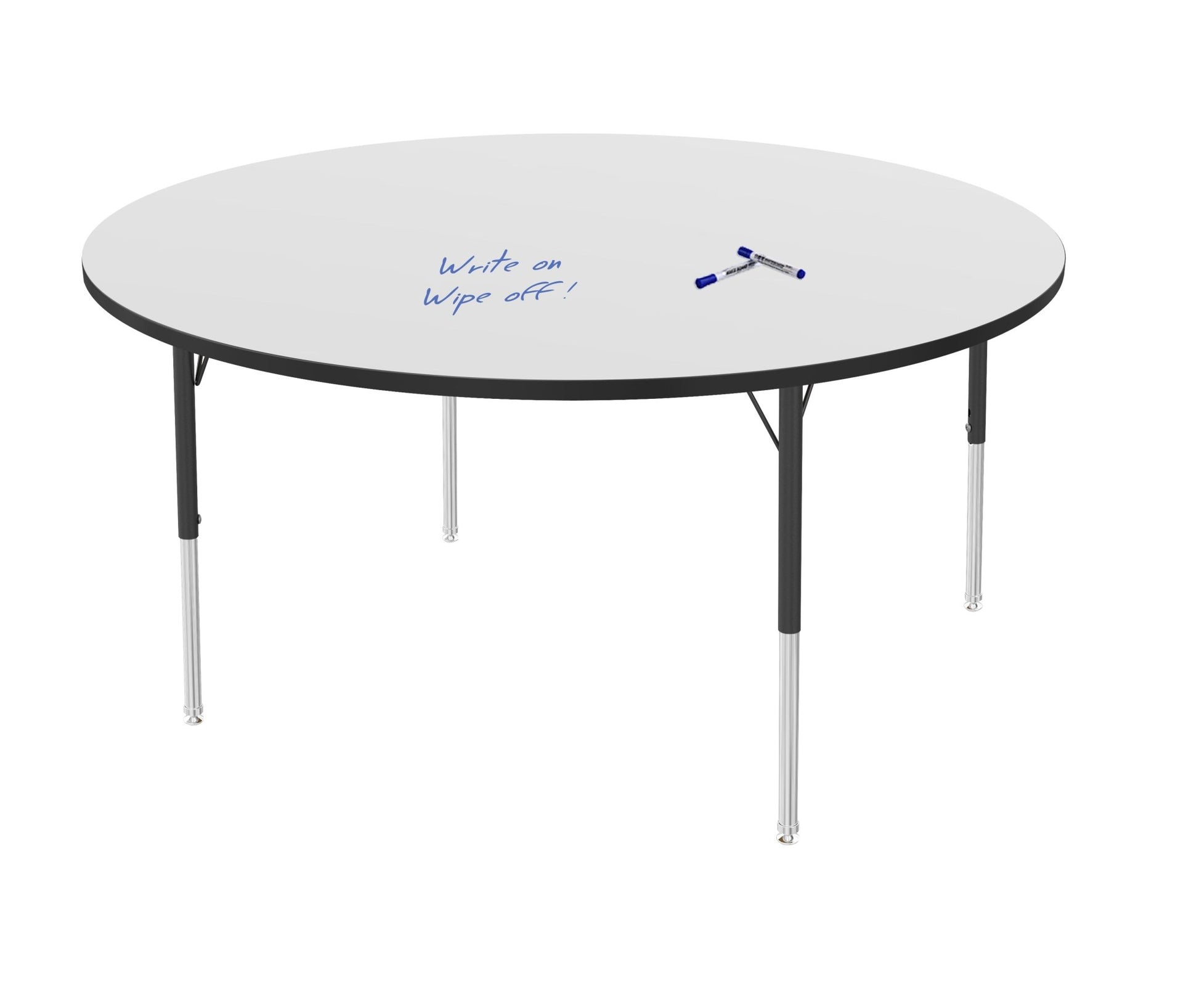 Marco MG2200 Series 60" Round Preschool Table w/ Dry Erase Top Adj Height 16" - 24" (MG2207 - DA) - SchoolOutlet