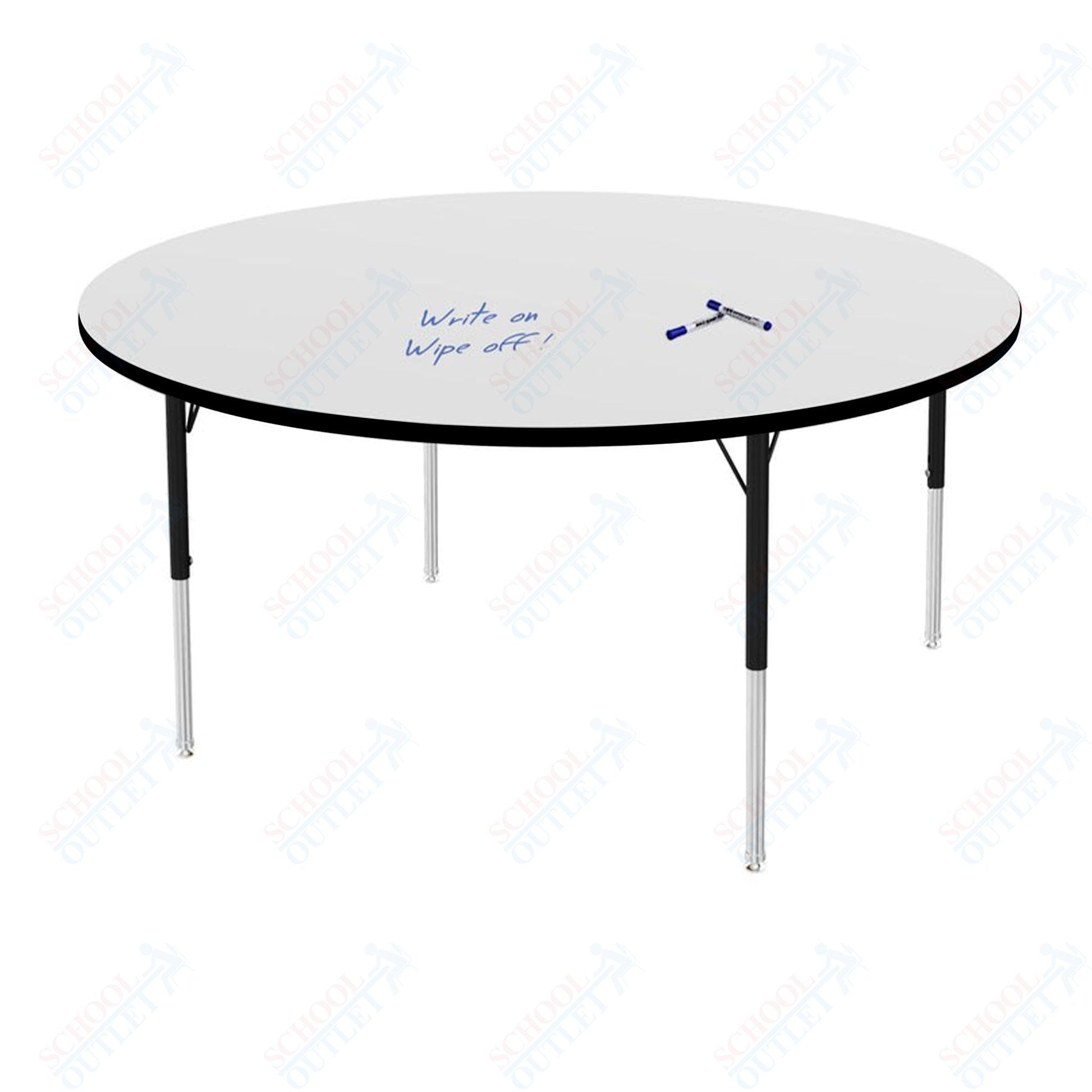 Marco MG2200 Series 60" Round Preschool Table w/ Dry Erase Top Adj Height 16" - 24" (MG2207 - DA) - SchoolOutlet