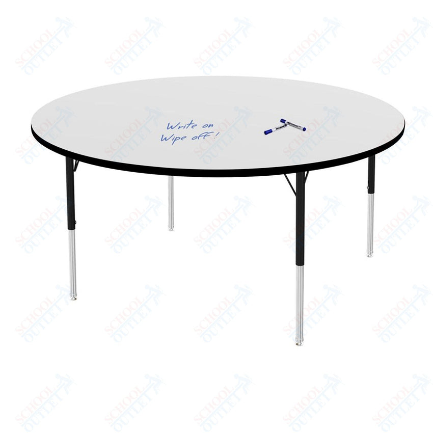 Marco MG2200 Series 60" Round Preschool Table w/ Dry Erase Top Adj Height 16" - 24" (MG2207 - DA) - SchoolOutlet