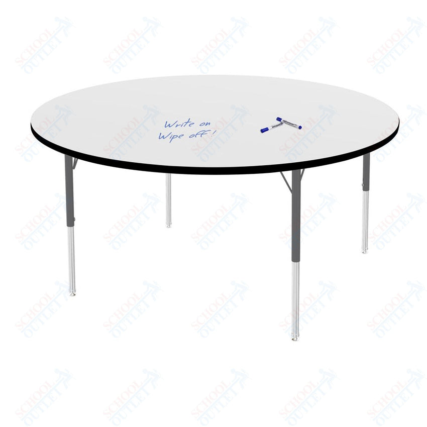 Marco MG2200 Series 60" Round Preschool Table w/ Dry Erase Top Adj Height 16" - 24" (MG2207 - DA) - SchoolOutlet