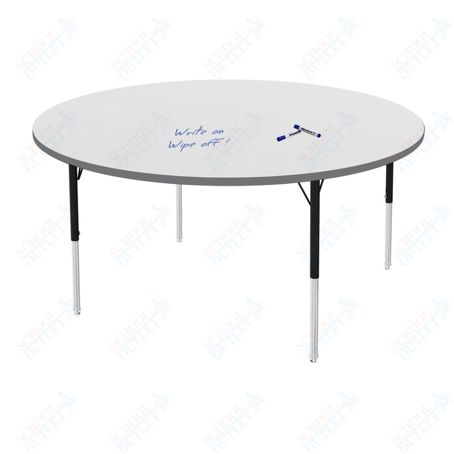 Marco MG2200 Series 60" Round Preschool Table w/ Dry Erase Top Adj Height 16" - 24" (MG2207 - DA) - SchoolOutlet