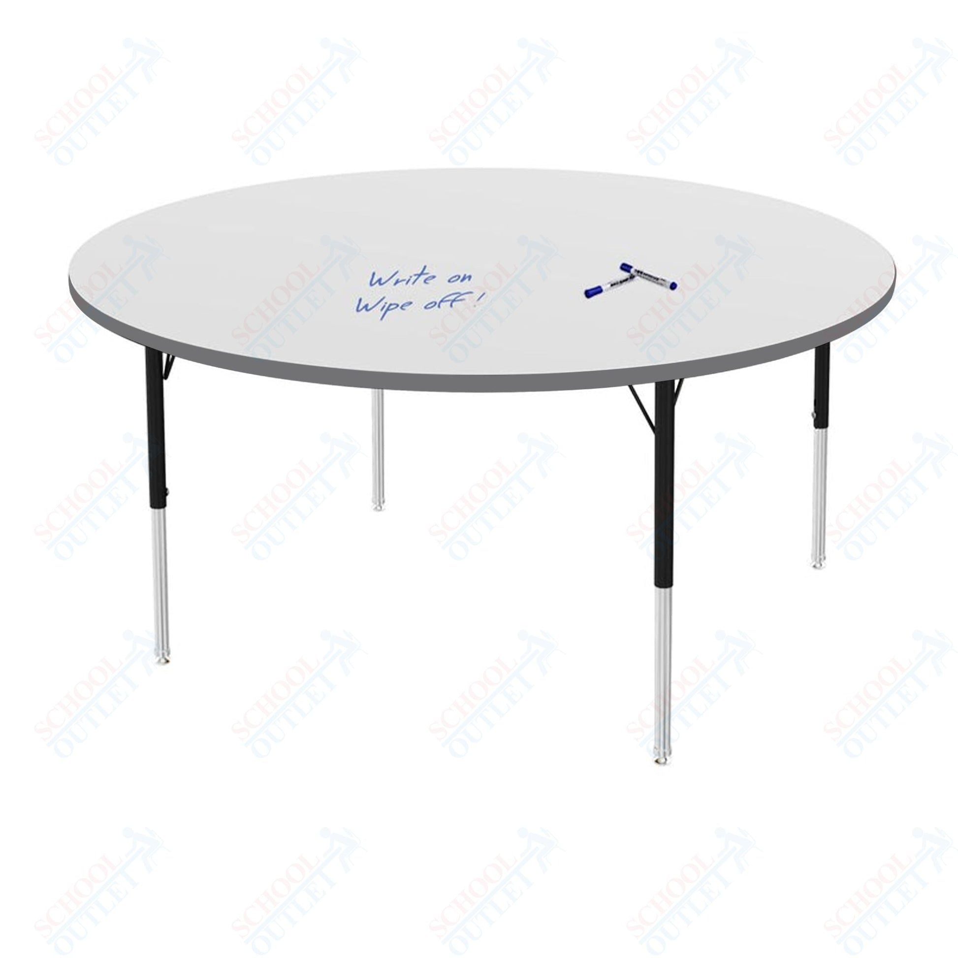 Marco MG2200 Series 60" Round Preschool Table w/ Dry Erase Top Adj Height 16" - 24" (MG2207 - DA) - SchoolOutlet