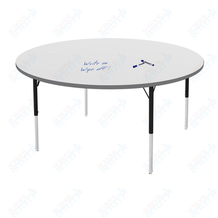 Marco MG2200 Series 60" Round Preschool Table w/ Dry Erase Top Adj Height 16" - 24" (MG2207 - DA) - SchoolOutlet
