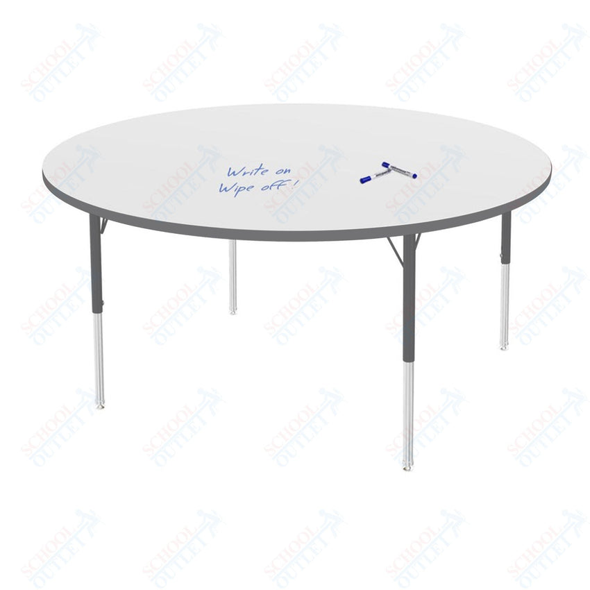 Marco MG2200 Series 60" Round Preschool Table w/ Dry Erase Top Adj Height 16" - 24" (MG2207 - DA) - SchoolOutlet