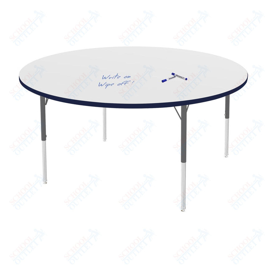 Marco MG2200 Series 60" Round Preschool Table w/ Dry Erase Top Adj Height 16" - 24" (MG2207 - DA) - SchoolOutlet