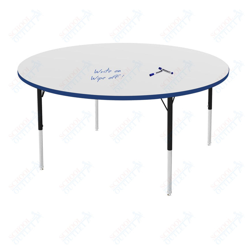 Marco MG2200 Series 60" Round Preschool Table w/ Dry Erase Top Adj Height 16" - 24" (MG2207 - DA) - SchoolOutlet